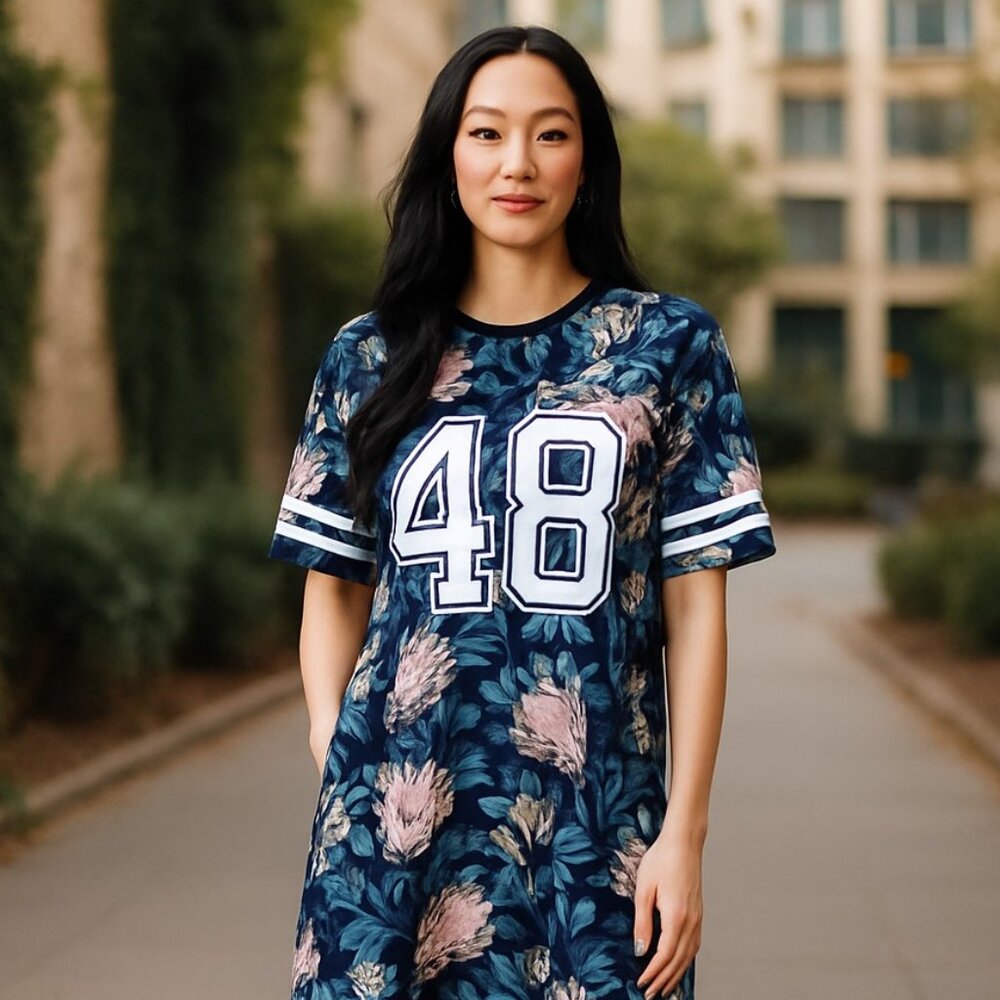 NWT H& M Divided Floral Relax T Shirt Dress SZ-8 Dress